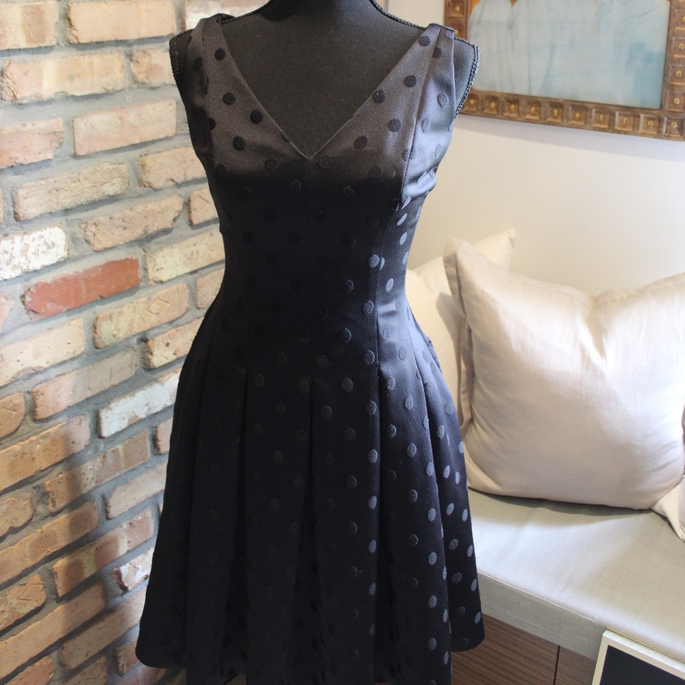 Ralph Lauren Black Polka Dot Cocktail Dress